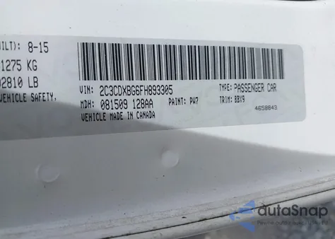 2015 Dodge Charger Se z USA, uszkodzony, nr VIN 2C3CDXBG6FH893305